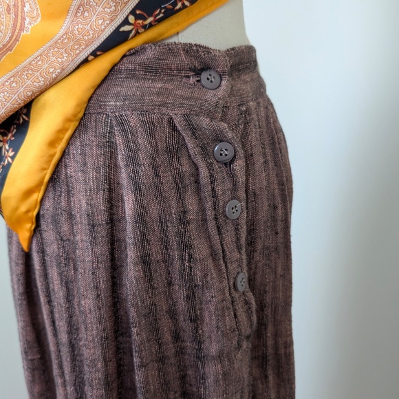 70s Looking Glass Knit Culottes Capri’s Wide Leg High Waisted Striped Oversized - Picture 7 of 10